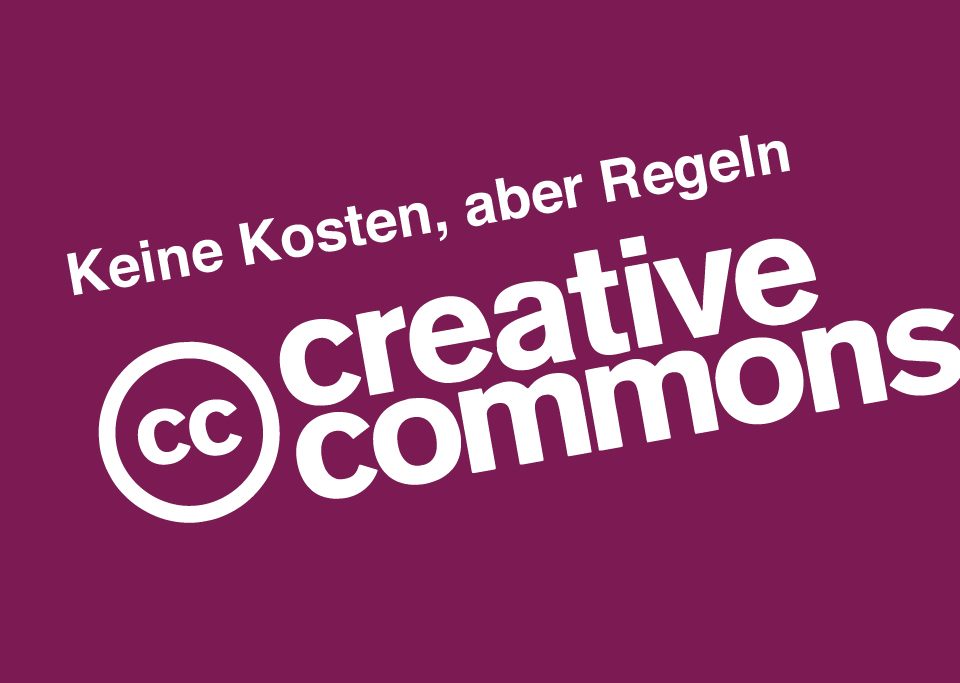 Creative Commons Logo lila Hintergrund