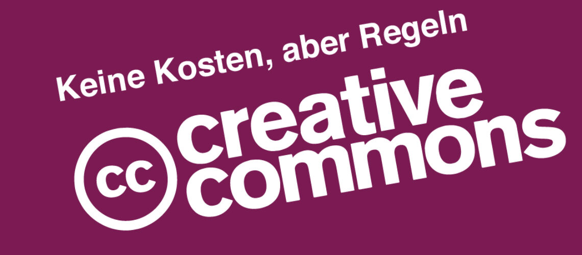 Creative Commons Logo lila Hintergrund